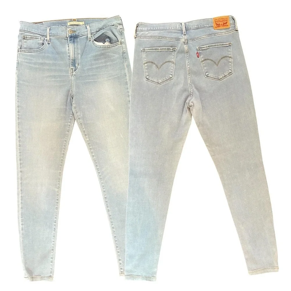 Levis 720 High Rise Super Skinny Jeans Light Wash Blue 31x30 Vintage Y2K 2000s